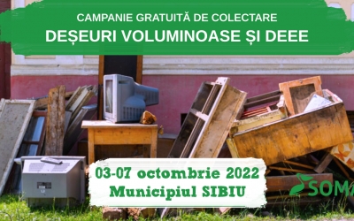 Octombrie 2022: Soma organizează campanie de colectare a deșeurilor voluminoase, inclusiv a celor electrice și electronice