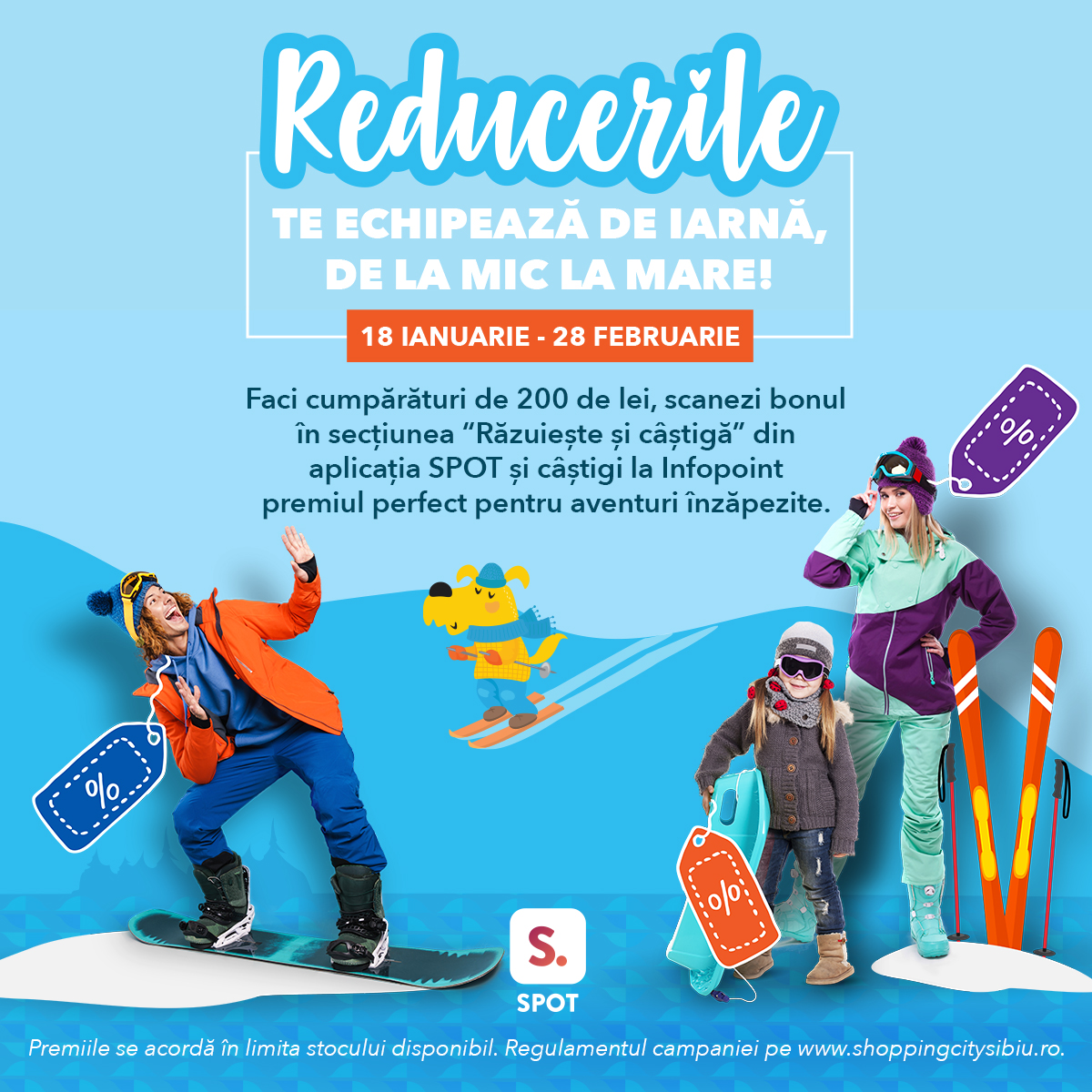 Shopping City Sibiu dă startul reducerilor de iarnă cu 500 de premii instant pentru aventuri în zăpadă
