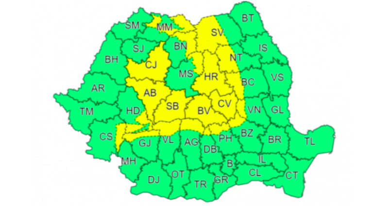 Cod galben de vânt și viscol în tot județul Sibiu