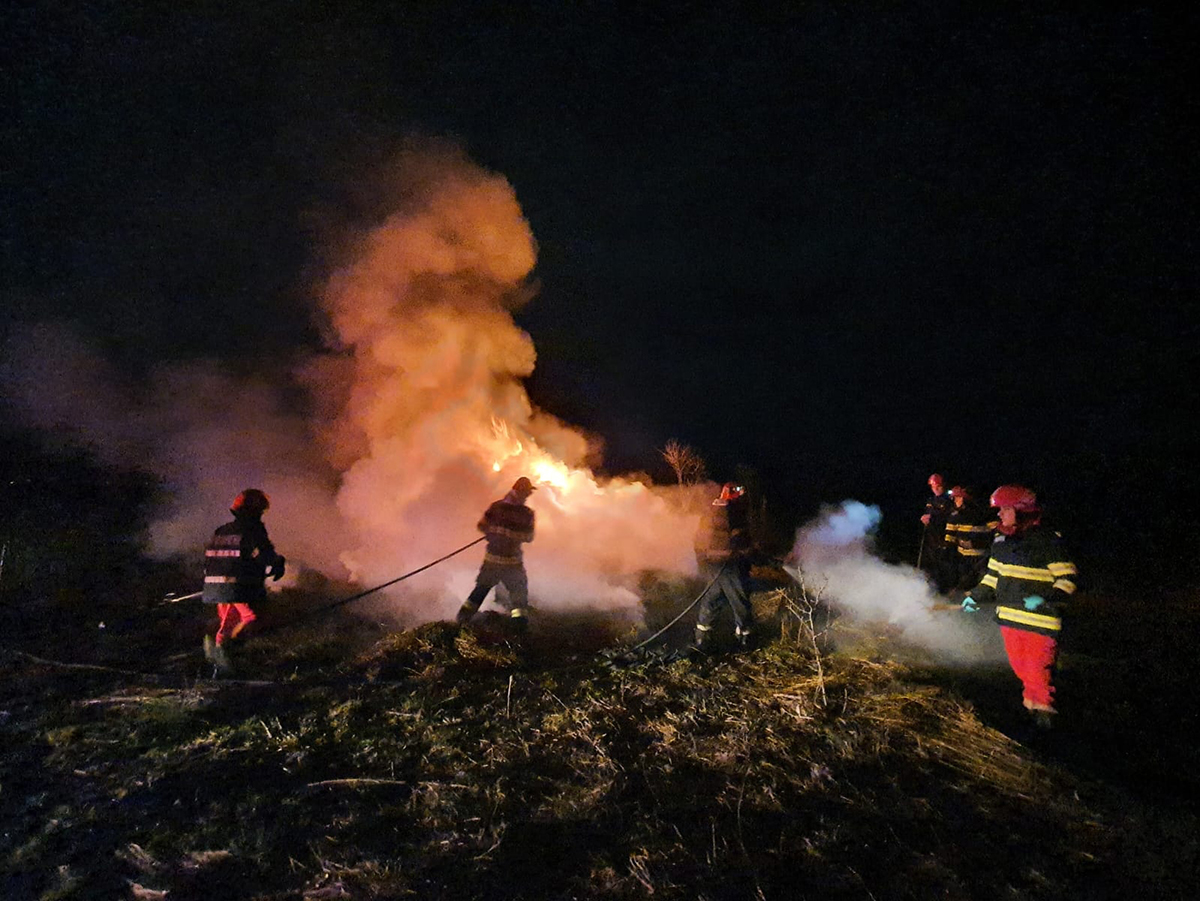 Șase tone de fân au fost distruse într-un incendiu la Colun. Focul a fost pus intenționat