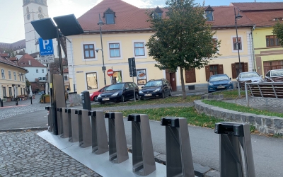Locațiile celor opt noi stații Sibiu Bike City: două în Zona Industrială Vest, una în cartierul Magnolia, alta pe Autogării