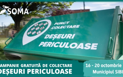 16-20 octombrie 2023: Soma organizează o nouă campanie de colectare a deșeurilor periculoase în municipiul Sibiu