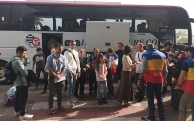 41 de cetăţeni români şi membri de familie evacuaţi recent din Fâşia Gaza vor porni spre România cu un zbor realizat cu sprijinul MApN