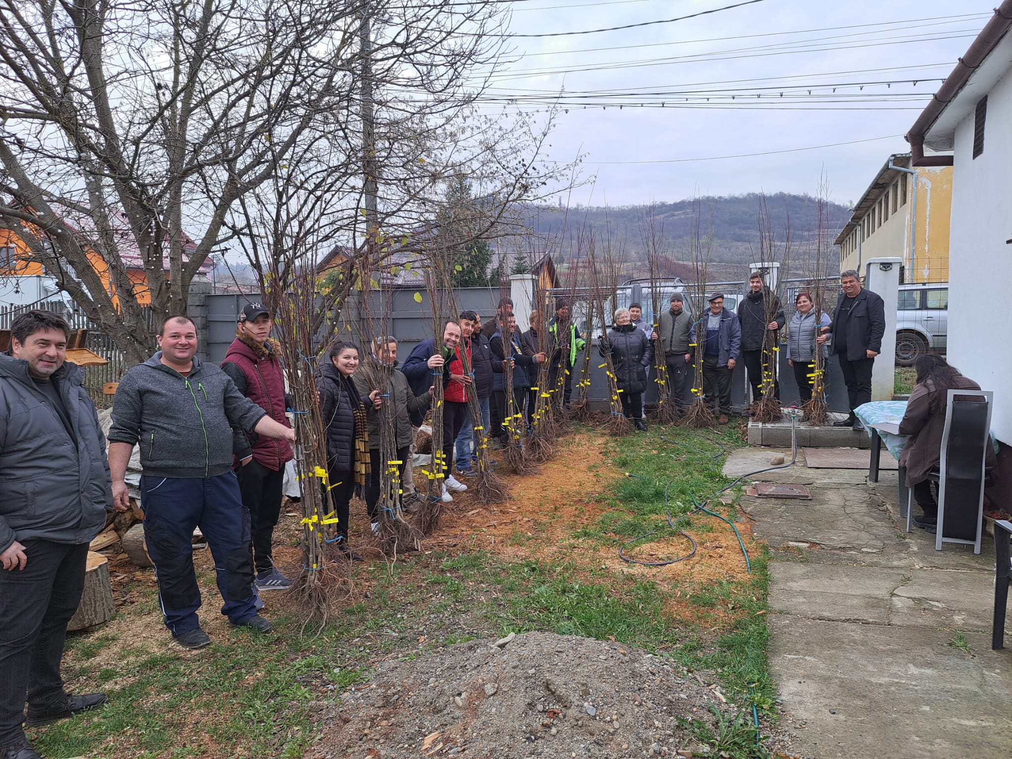 Zeci de sibieni din nordul județului la coadă pentru a primi gratis pomi fructiferi