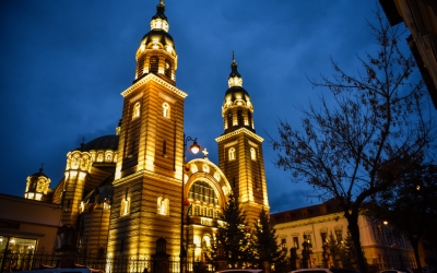 Catedrala Mitropoliei Ardealului pusă în valoare de 400 de spoturi luminoase. Experți din Timișoara au gândit proiectul special pentru Sibiu