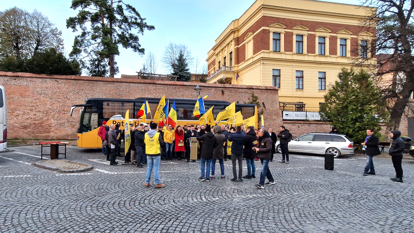 Caravană AUR la Sibiu, pentru prezentarea candidaților. Mai mult pentru Facebook