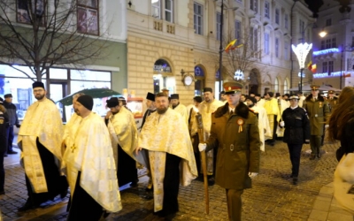 Procesiune în centrul Sibiului, în cinstea Sfântului Andrei Șaguna, Mitropolitul Ardealului. „Bucuria pe care am trăit-o împreună este una unică”