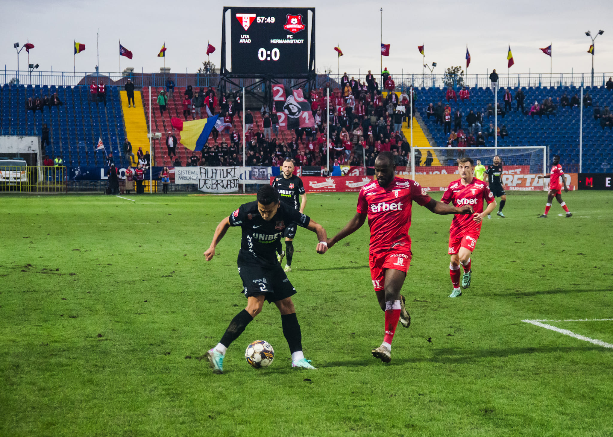 Sibienii au luat bătaie după 13 etape fără înfrângere: „Și Real Madrid și Barcelona, mai pierd și ei”. UTA - FC Hermannstadt: 2 - 0