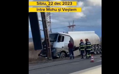 Alertă cu pericol de explozie pe TikTok. ISU Sibiu: „Nu au fost înregistrate victime, nici scurgeri de combustibil”