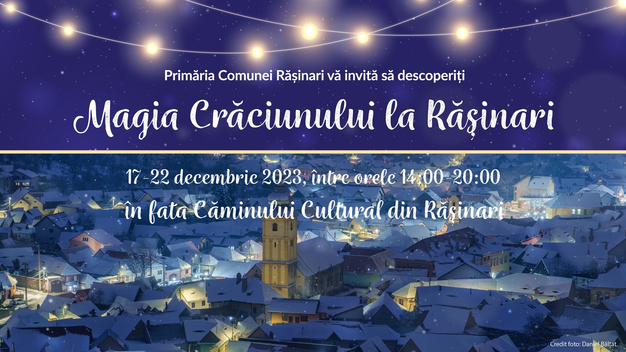 Magia Crăciunului cuprinde Rășinariul în acest weekend. „Târg cu produse tradiționale unde veți putea descoperi bogăția aromelor îmbietoare și delicii locale”