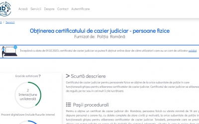 Certificatul de cazier judiciar poate fi obținut online începând de astăzi, prin două platforme
