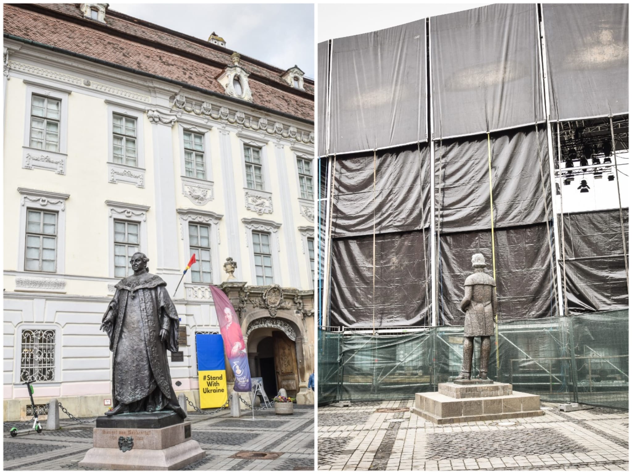 „Statuile suscită pasiuni, pun în mișcare emoții colective”. Cum s-a schimbat geografia simbolică a Pieței Mari din Sibiu: Lazăr versus Brukenthal