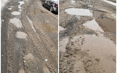 Strada de pământ cu zeci de locuitori, care e în atenția Primăriei, dar „care nu a intrat încă în modernizare”