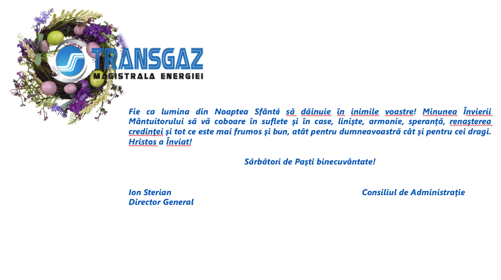 Mesajul de Paști din partea Transgaz