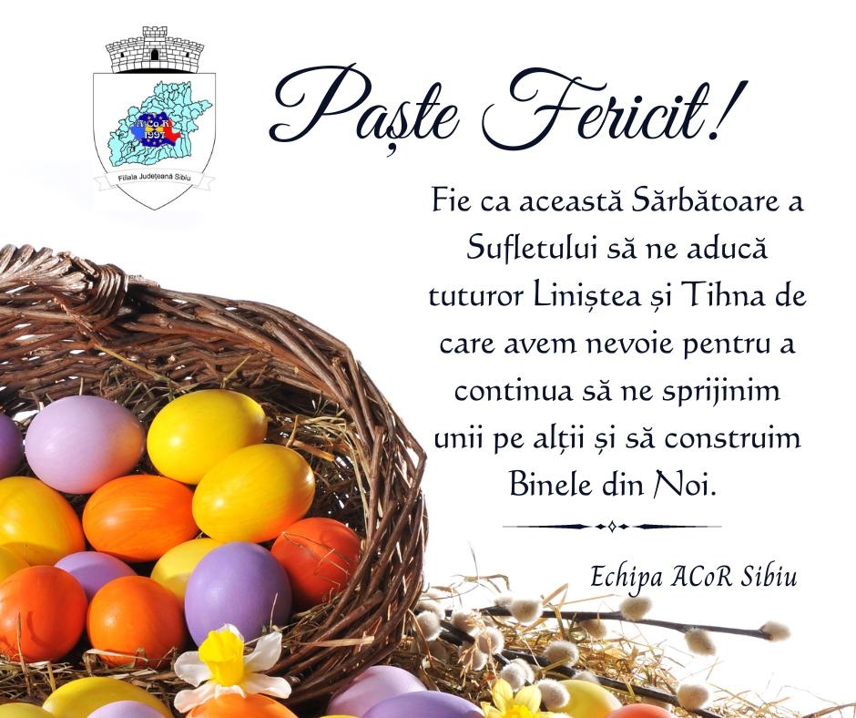 Mesajul de Paști din partea Filialei AcoR Sibiu