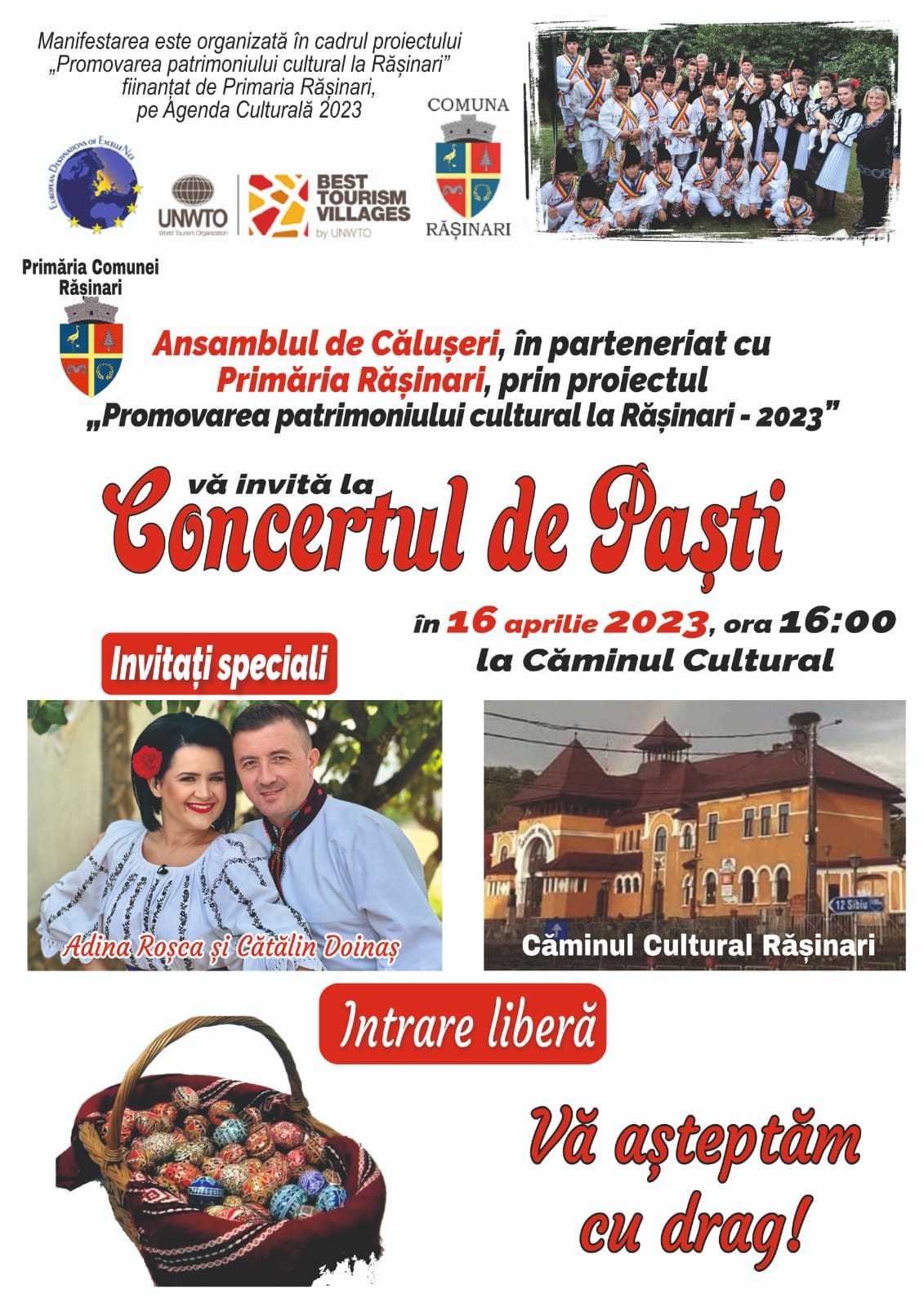 Concert de Paști la Rășinari. Intrarea este liberă