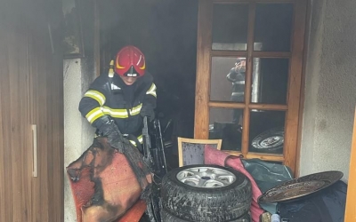 Incendiu pe strada Moșnei, în Mediaș