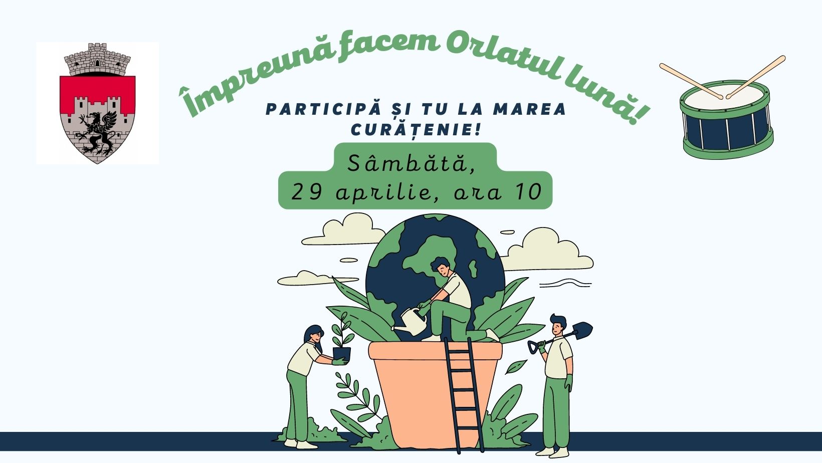 „Să facem Orlatul lună!”. Acțiune de ecologizare sâmbătă, la Orlat