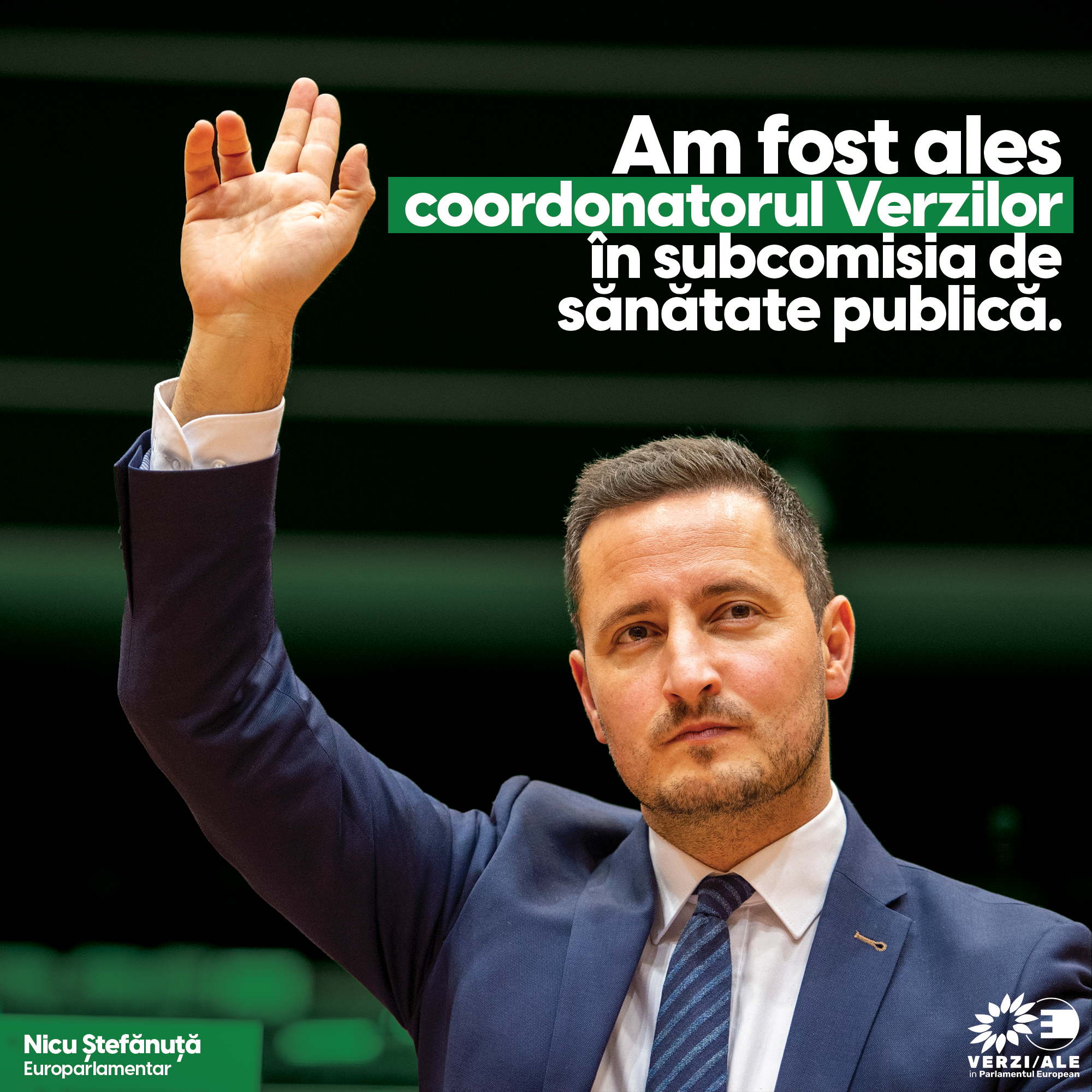 Nicu Ștefănuță a fost ales coordonatorul Grupului Verzilor în Subcomisia pentru Sănătate Publică a Parlamentului European