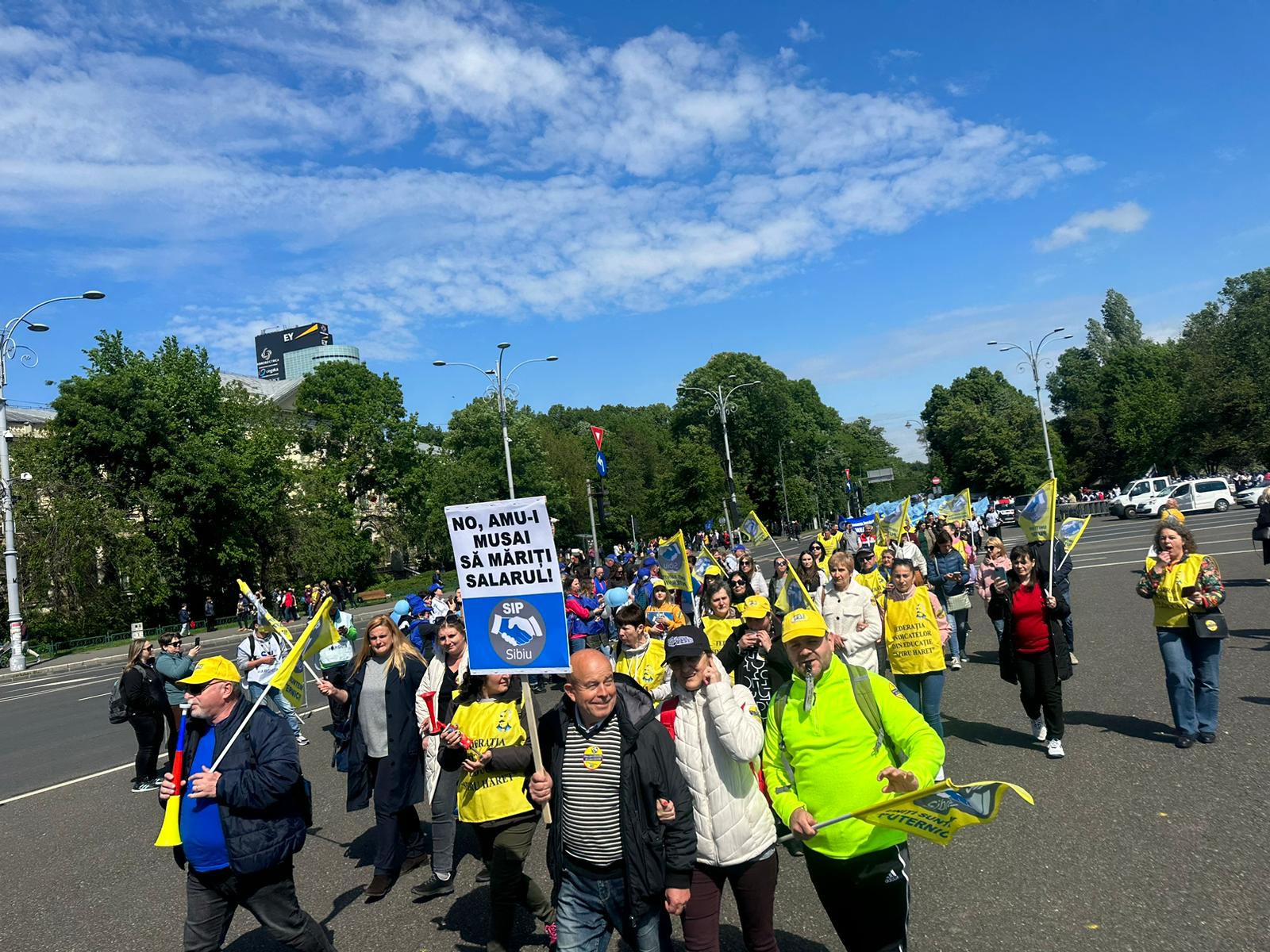 Actualizare: Profesorii sibieni protestează la București: „Am fi preferat să predăm, dar Guvernul nu lasă!”