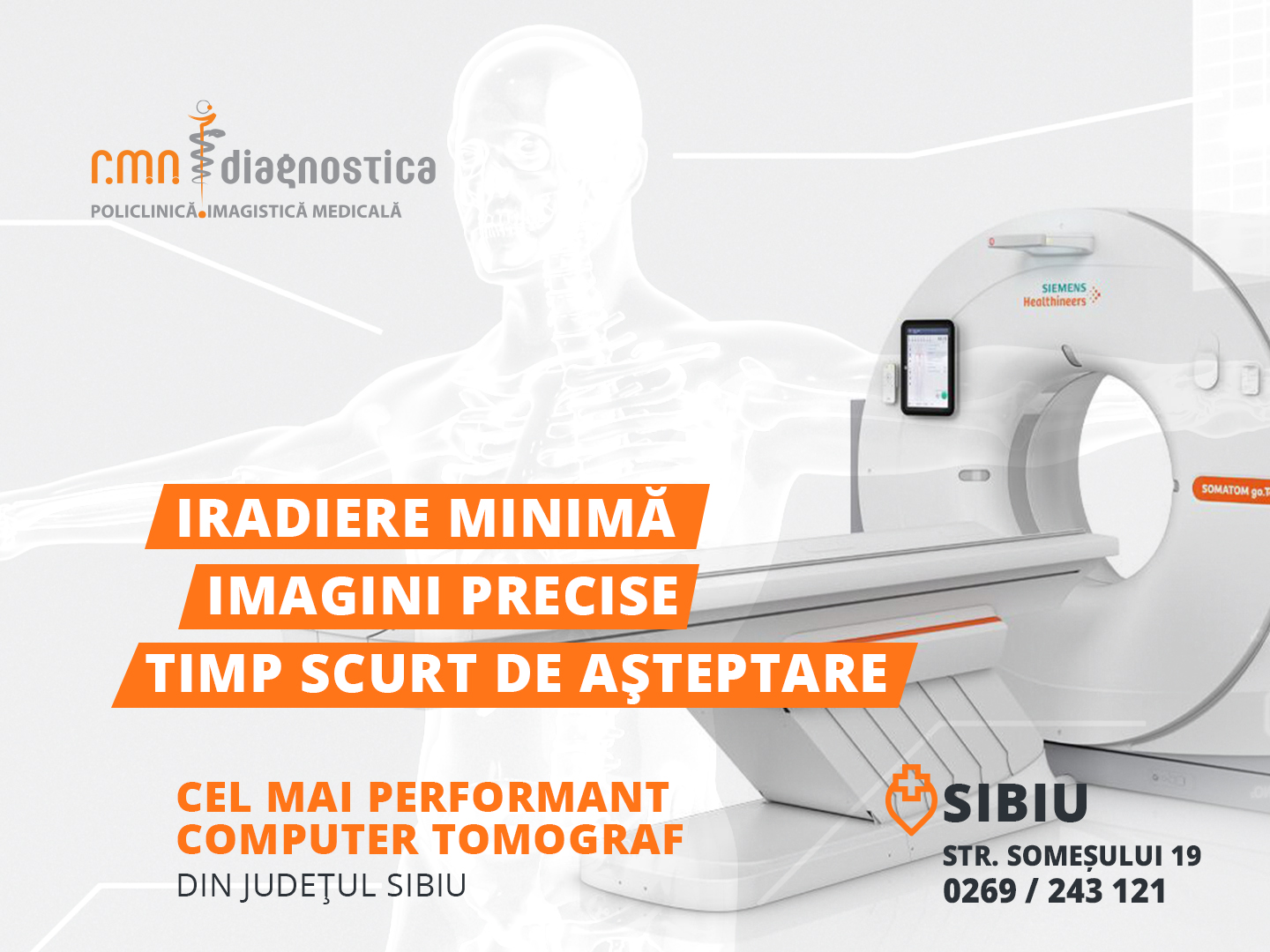 Cel mai performant aparat Computer Tomograf (CT) din județul Sibiu este funcțional