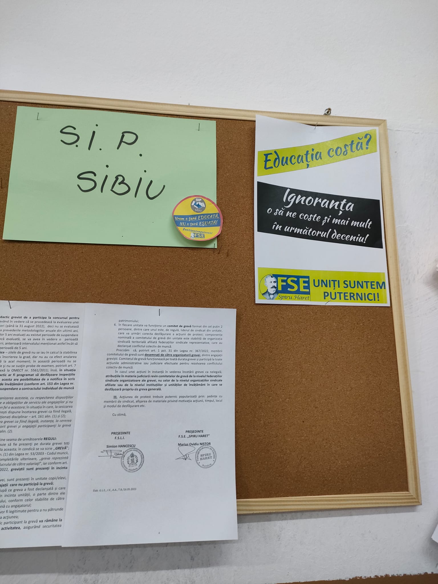Profesorii din Sibiu continuă greva. Lider de sindicat: „Vom rămâne de la început până la sfârșit”