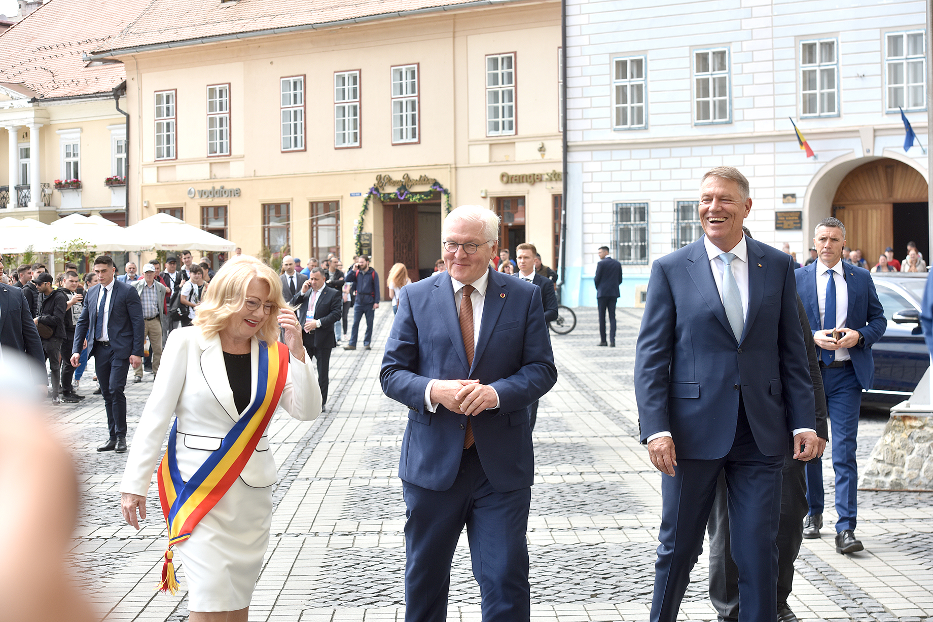 Klaus Iohannis, către Astrid Fodor, în fața președintelui Germaniei: Trebuie să spun că evoluția Sibiului este spectaculoasă
