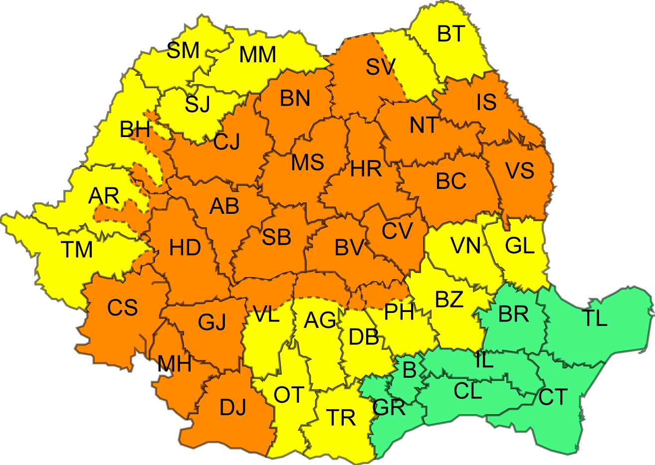 Cod portocaliu de furtună în Sibiu, de sâmbătă de la prânz