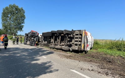 Cisternă cu 17 tone de motorină răsturnată pe Calea Șurii Mici. Trafic blocat complet