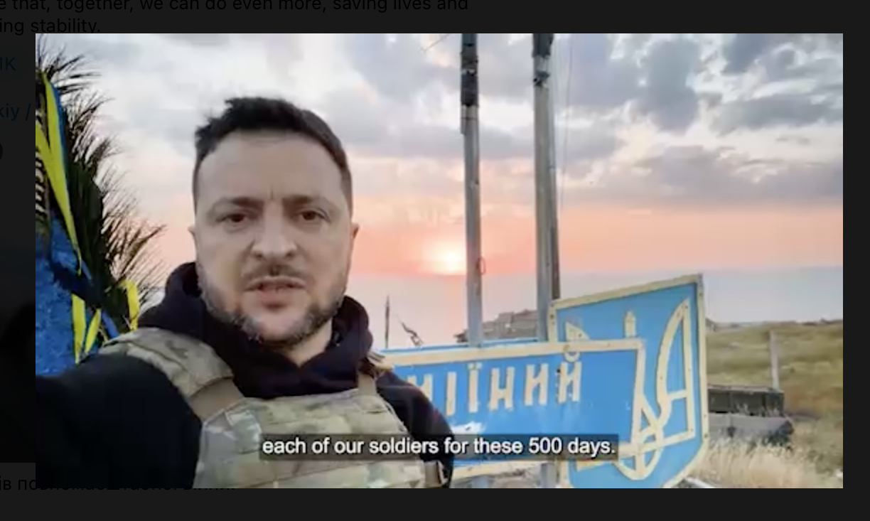 500 de zile de război: Zelenski a publicat un mesaj video către ucraineni din Insula Șerpilor