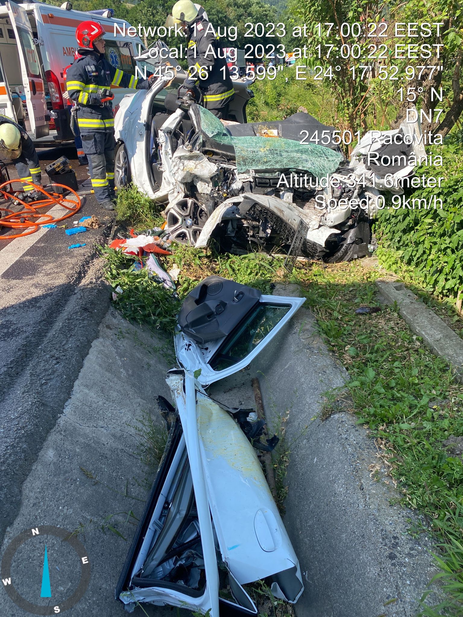 Un rănit grav într-un accident pe Valea Oltului, la Balota. Trafic blocat total