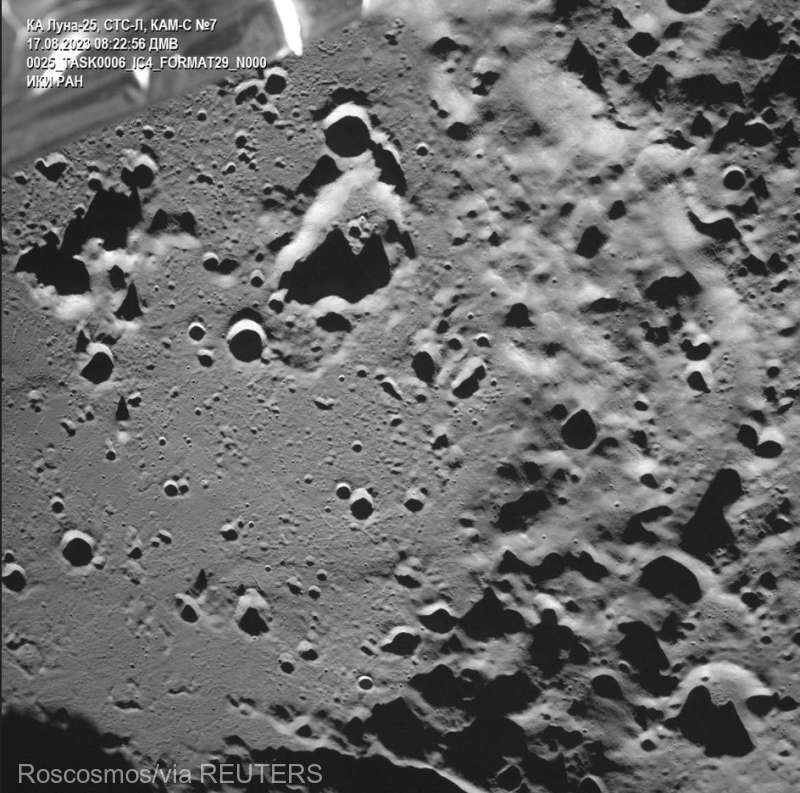 Sonda selenară rusească Luna-25 trimite primele imagini cu suprafaţa Lunii