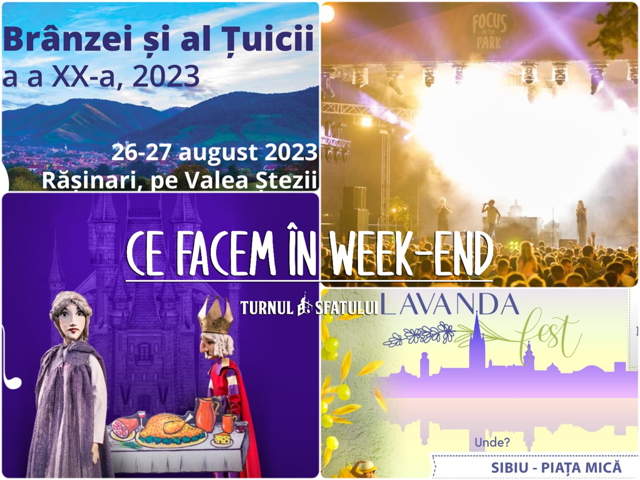 Ce facem în weekend? Focus in the Park, Brânză și Țuică, Lavanda fest, Animă ASTRA, Teatru pentru copii și drumeții