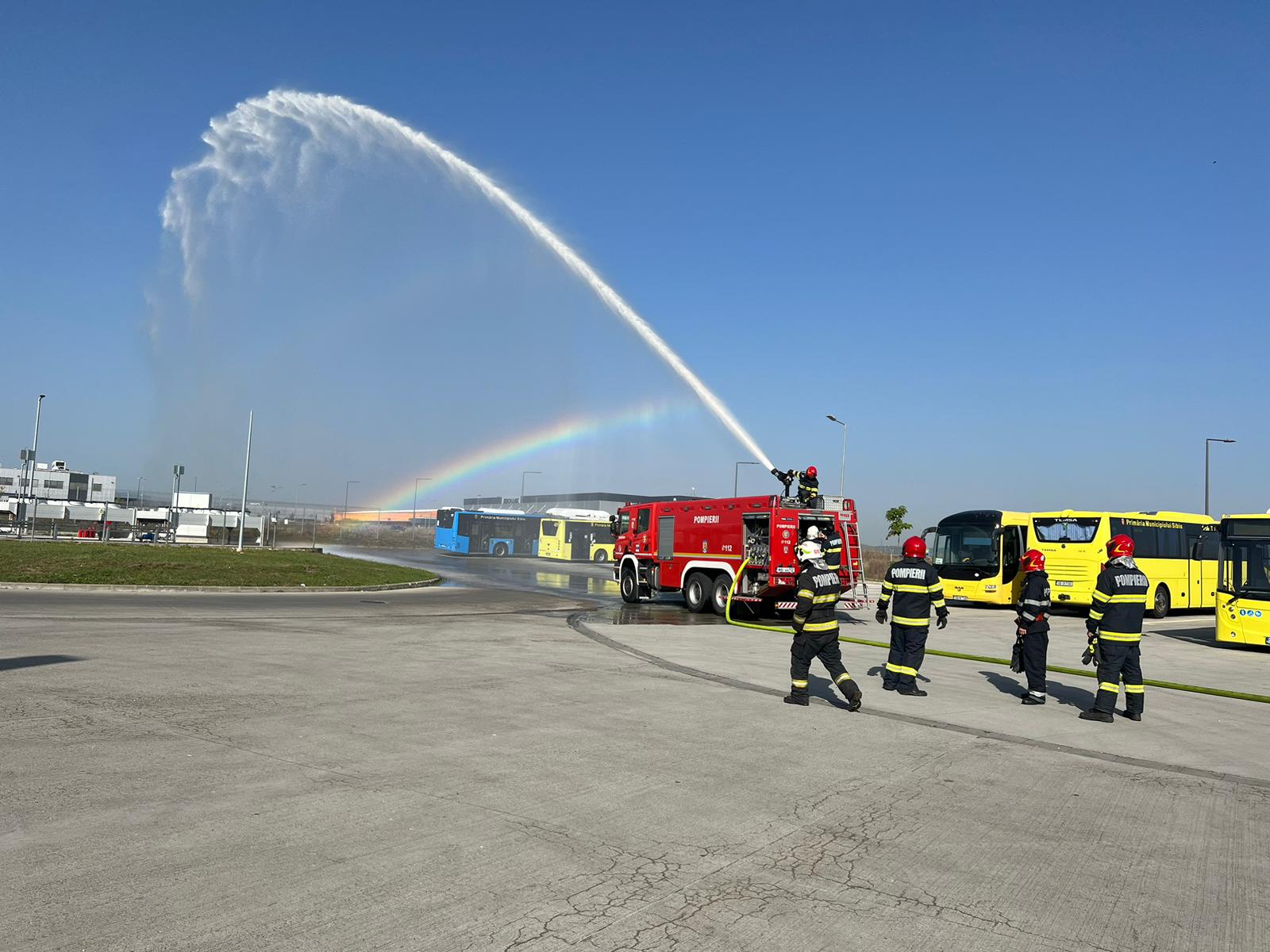 Exercițiu ISU la Tursib. Scenariu: incendiu la stația de alimentare cu gaz comprimat din incinta bazei