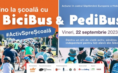 BiciBus și PediBus la Sibiu. Urban Bike Revolution: Ne dorim ca 1.000 de elevi să meargă spre școli în grupuri mici, cu bicicleta, trotineta sau pe jos