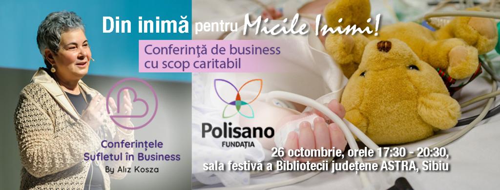 Aliz Kosza susține Fundația Polisano Sibiu printr-o conferință de business LIVE în beneficiul copiilor vulnerabili