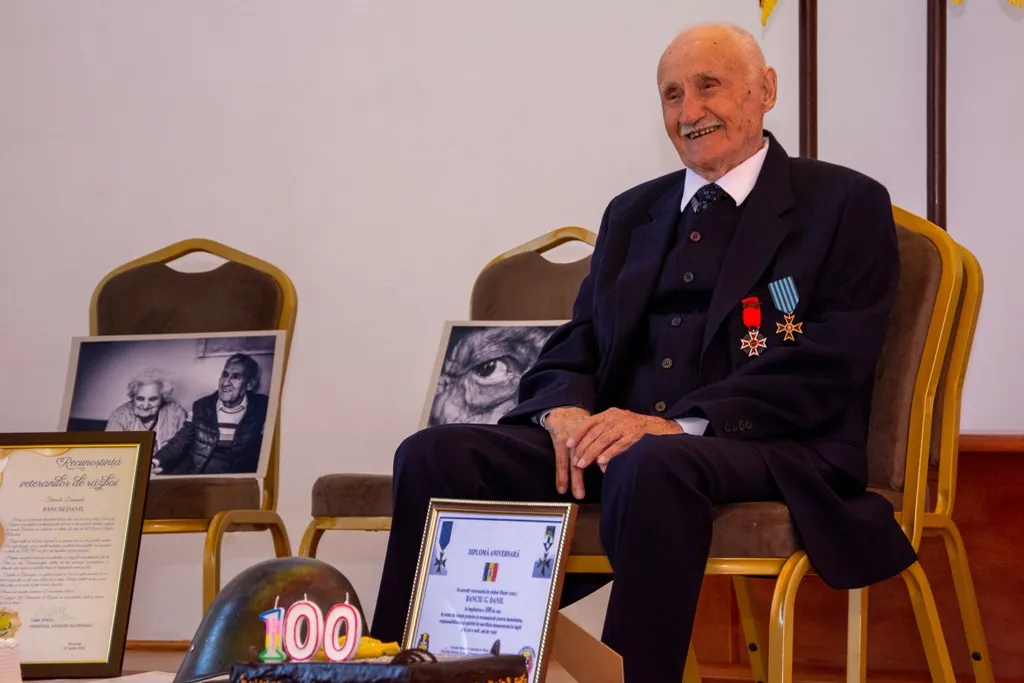 Veteranul de război Danil Banciu a împlinit 100 de ani. Sibiul mai are 9 veterani de război