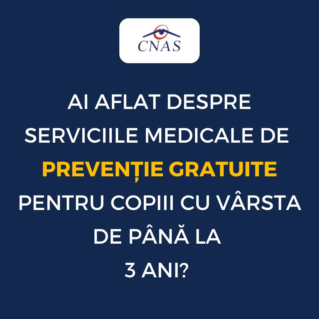 Copiii de până la 3 ani au dreptul la consultații de prevenție gratuite. Medicul de familie se ocupă
