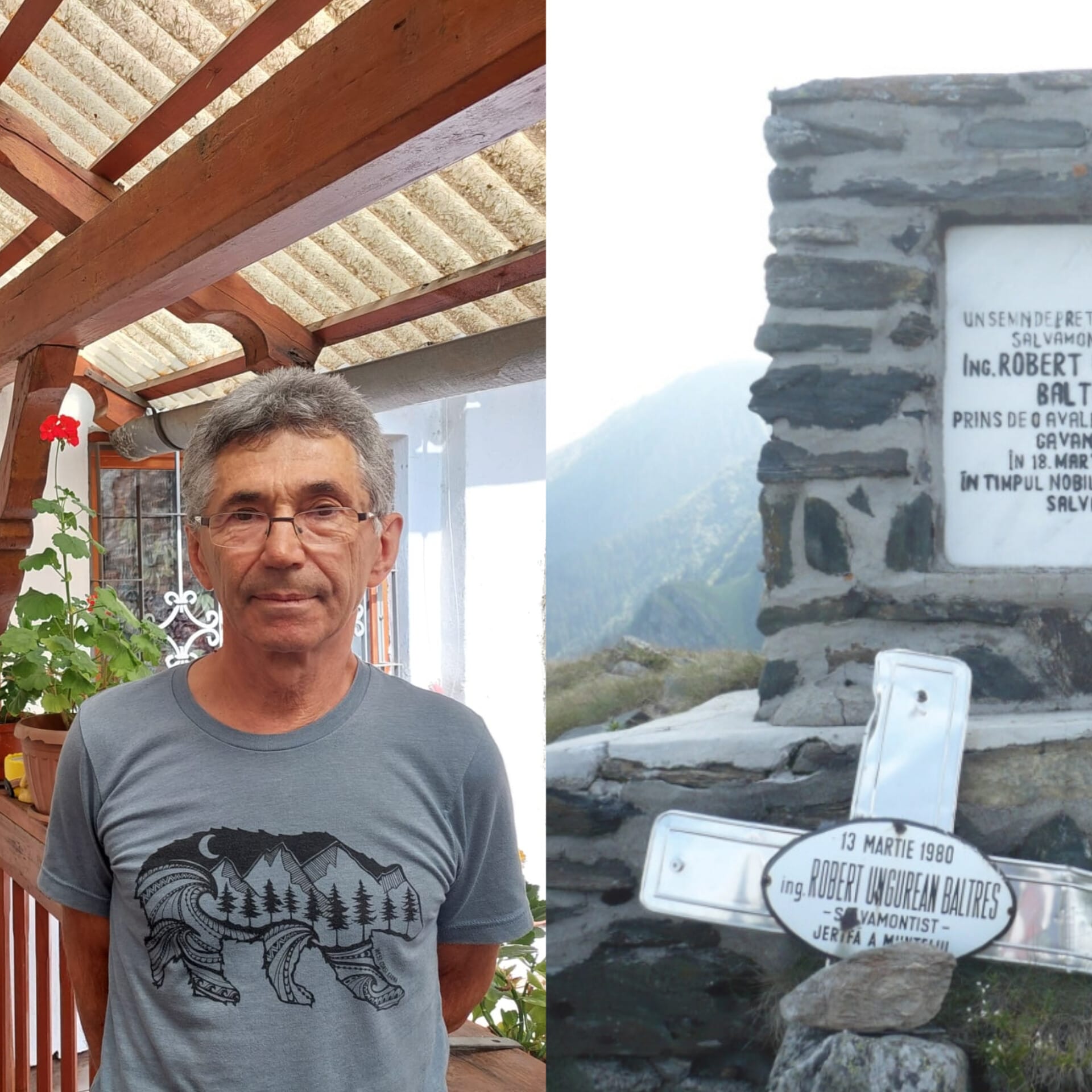 Salvamontistul Mihai Voinescu spune povestea lui Robert Ungurean, mort în misiune pe munte. Un monument amintește de el, la peste 1.700 de metri