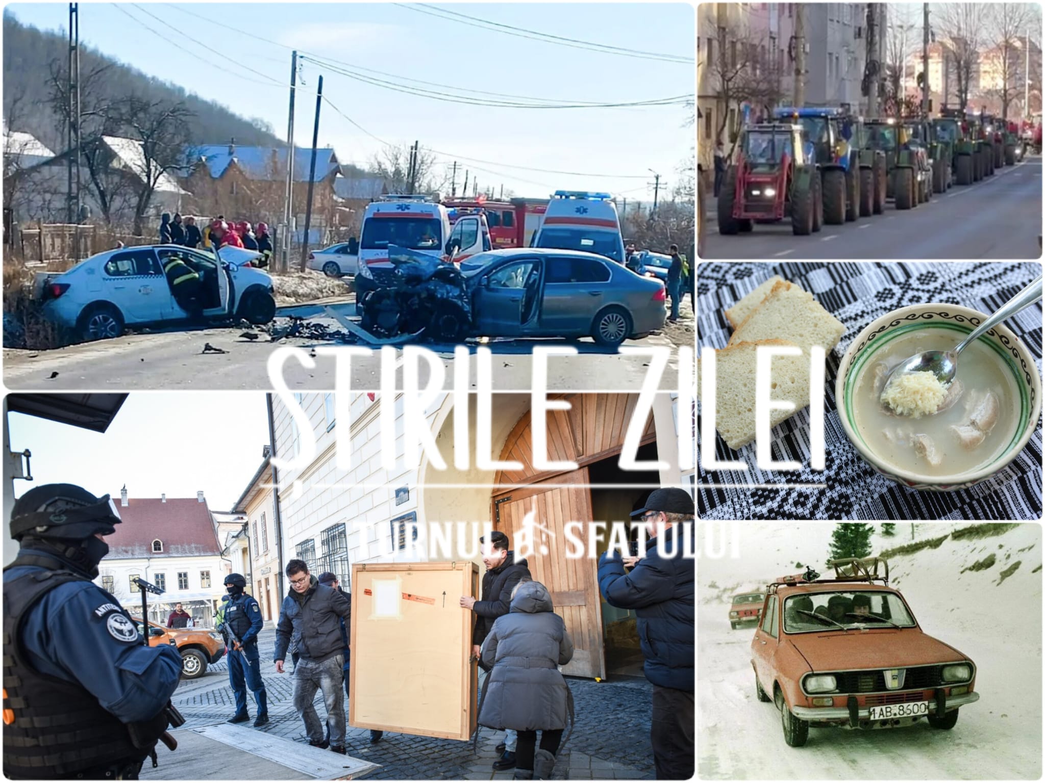 Știrile zilei - 10 ianuarie: Directorul Aeroportului din Sibiu, cercetat pentru ucidere din culpă * Capodopere ale artei românești, duse de la Sibiu la Iași * Tractoare pe străzi * Răcituri la muzeu