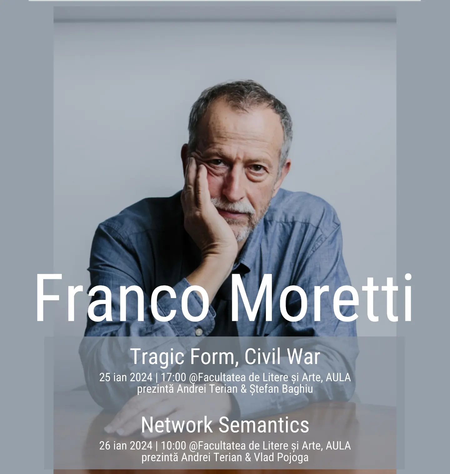 Franco Moretti, profesor emerit al Universității Standford din SUA, va susține două conferințe la ULBS. Radu Vancu: „E o enormă șansă nu doar pentru Sibiu, ci pentru studiile literare românești în ansamblu”