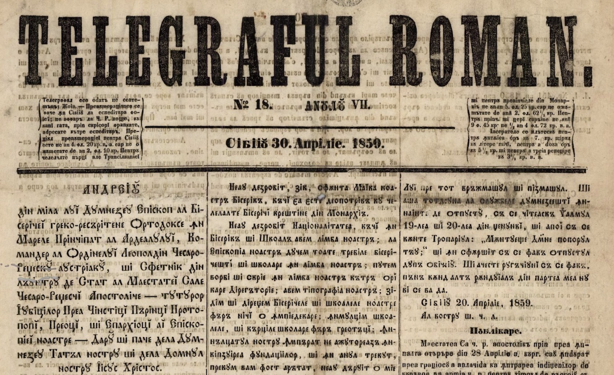 Singurul ziar românesc din Sibiu, în 1859: ”Pregătitoarea ședință pentru alegerea Principelui a fost vioaiă și înteresantă”