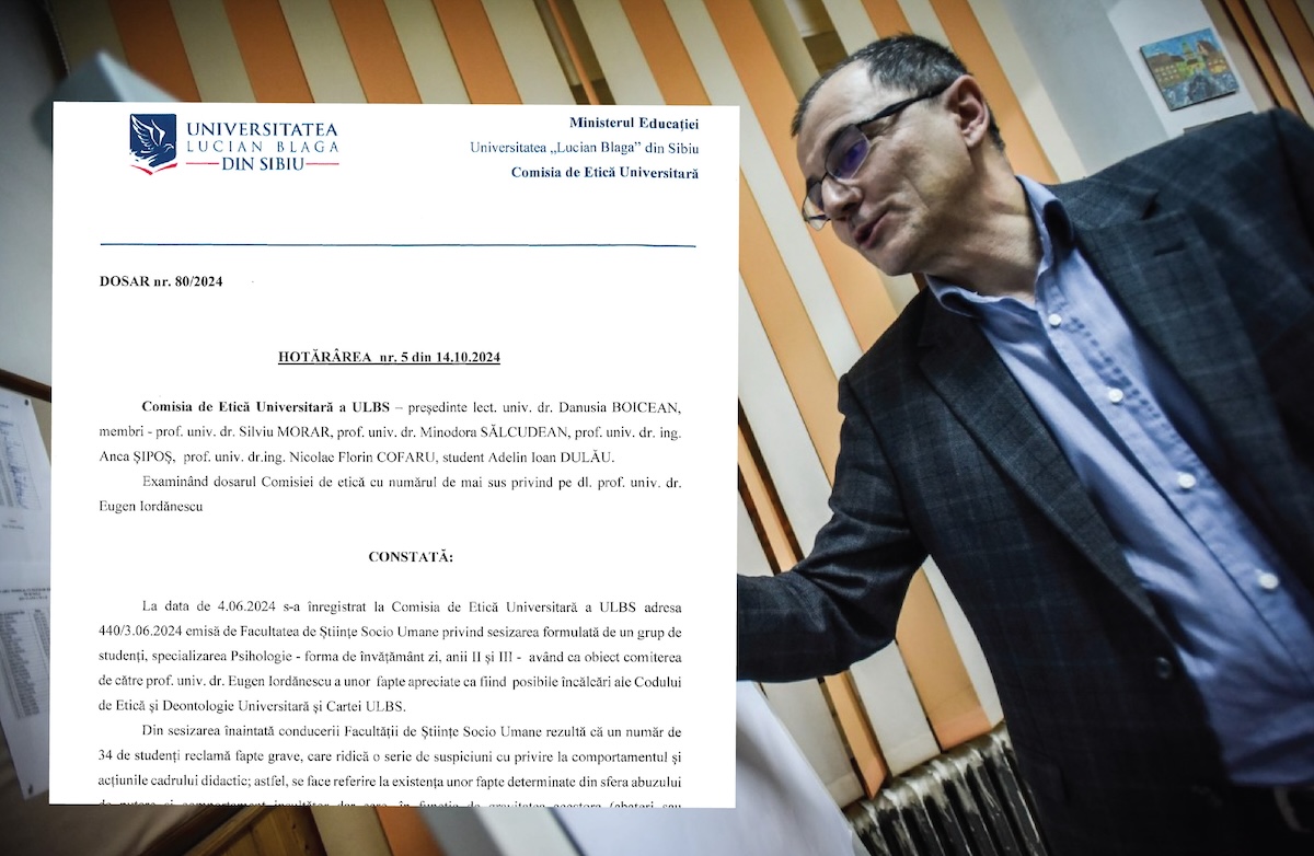 ”Cazul Iordănescu”, decizia Comisiei de Etică a ULBS: a fost sesizat rectorul să trimită datele la Parchet. Student: ”Au aruncat cartoful fierbinte, să rezolve altcineva”