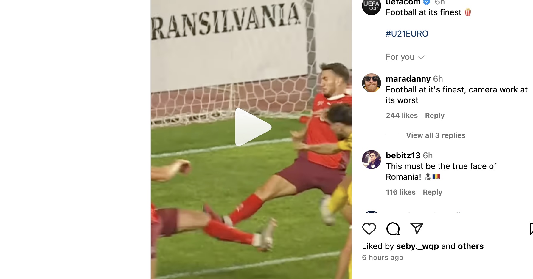 VIDEO Golul lui Ianis Stoica, lăudat de UEFA: ”Fotbal la superlativ”