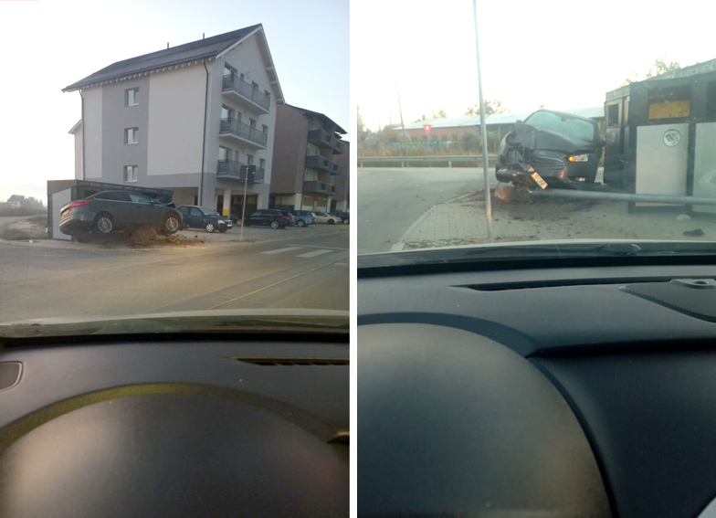 Un șelimbărean de 36 de ani nu a mai ajuns acasă la 5 dimineața: a ratat o curbă, băut fiind la volan
