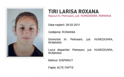 Mesaj RO-Alert pentru sibieni despre o minoră dispărută din Petroșani