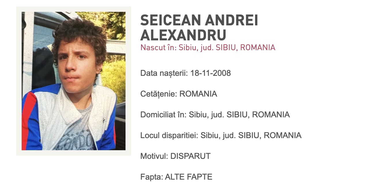 Actualizare: minorul dat dispărut printr-un mesaj Ro-Alert a fost găsit