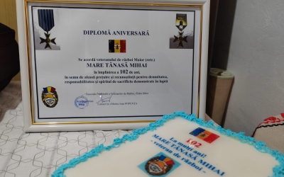 Veteranul de război Mihai Tănase Mare a împlinit 102 ani. Este cel mai bătrân veteran al Sibiului