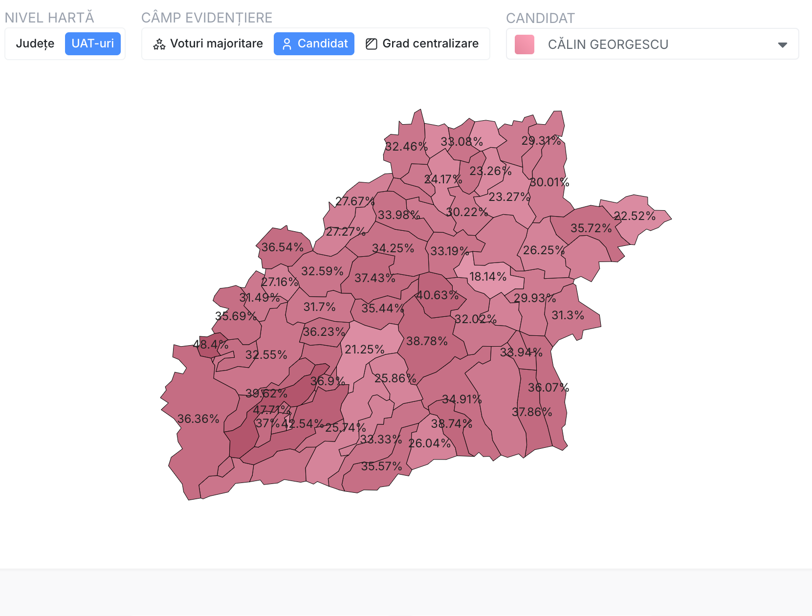 Rezultatele finale ale alegerilor prezidențiale din județul Sibiu: Georgescu - 26,35%, Lasconi - 23,58%. Peste 4.000 de voturi nule