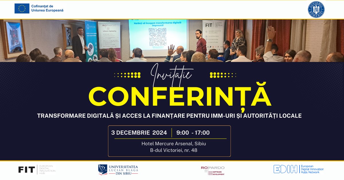 roBot, soluția AI dezvoltată de compania sibiană Ropardo, va fi prezentată la Conferința FIT EDIH
